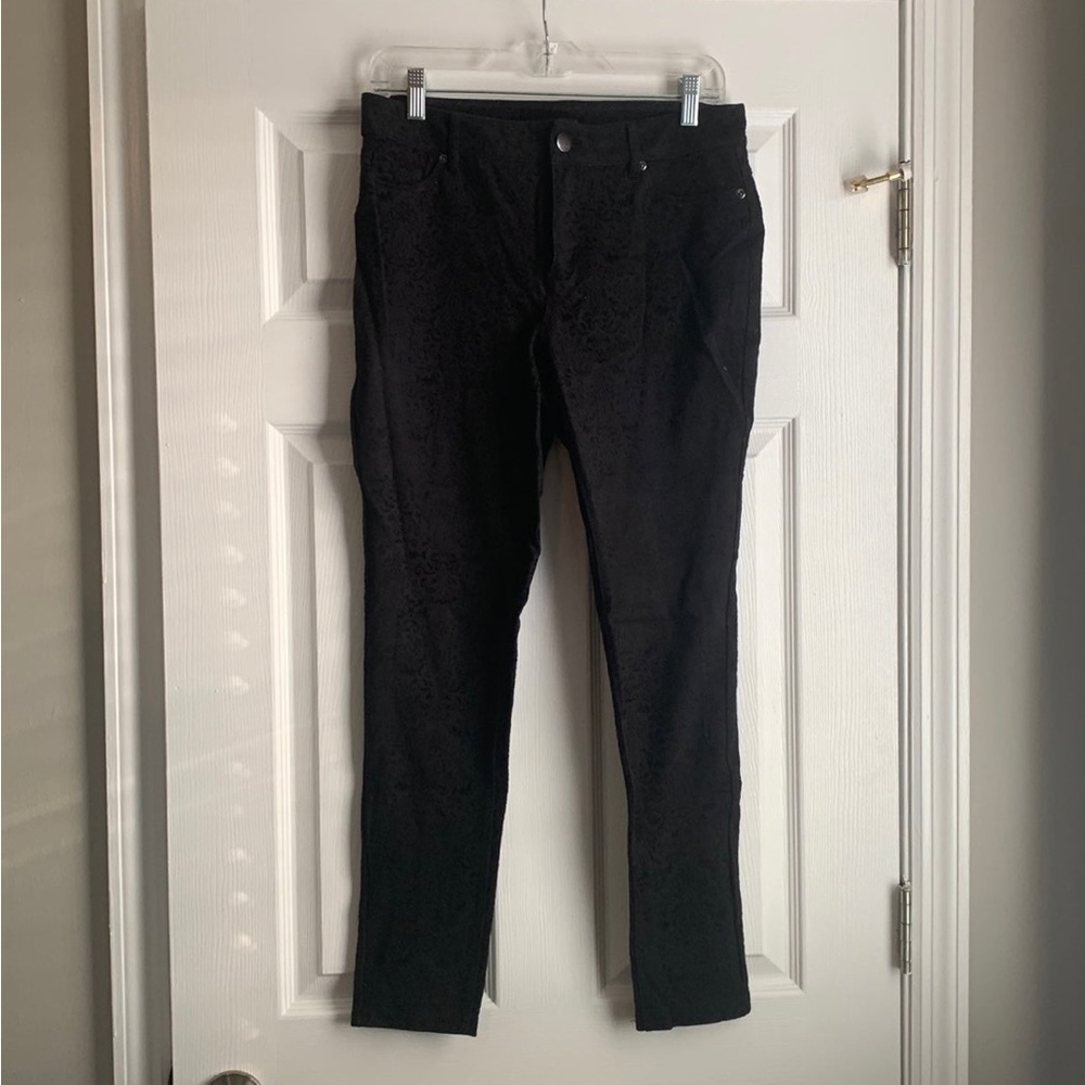 Cato Black Velvet Design Jeans Size 8